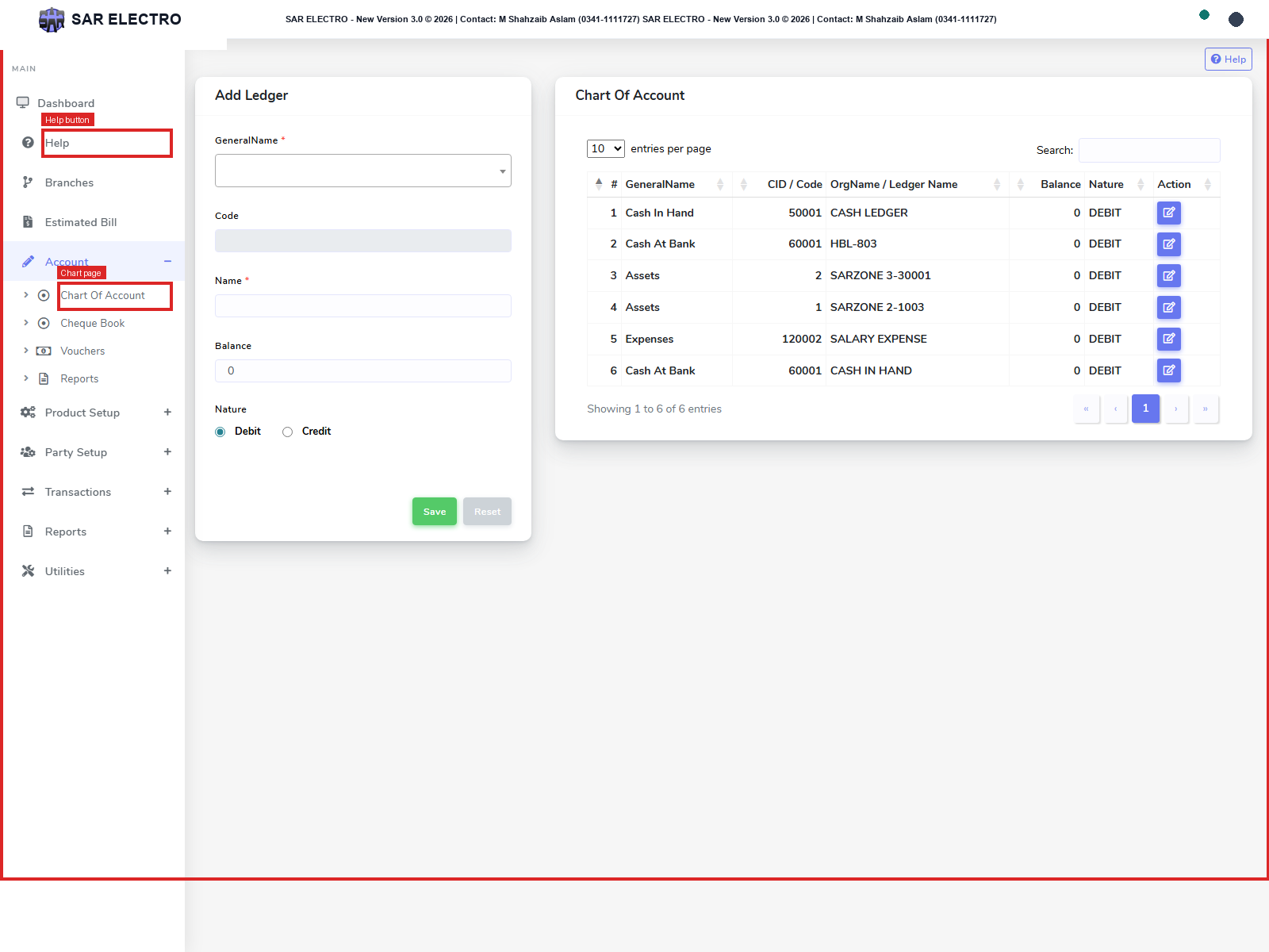 Accounting screenshot